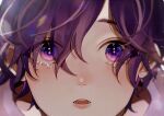  1boy blush crying looking_at_viewer male_focus nijisanji nijisanji_en pale_skin purple_hair ririco_(scorpion1315_) solo star_(symbol) tearing_up uki_violeta violet_eyes 