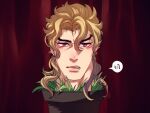  1boy blonde_hair dio_brando fang fangs jojo_no_kimyou_na_bouken less_end male_focus plant potted_plant red_eyes severed_head solo stardust_crusaders 