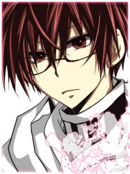  07-ghost brown_eyes brown_hair castor_(07-ghost) glasses 