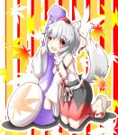  animal_ears detached_sleeves hat highres inubashiri_momiji red_eyes shield short_hair silver_hair solo tail tokin_hat toor_0111 touhou wolf_ears wolf_tail 