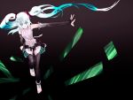  anklet aqua_eyes barefoot belt blue_hair bridal_gauntlets elbow_gloves fingerless_gloves gloves hatsune_miku hatsune_miku_(append) jewelry jillcy long_hair miku_append navel necktie solo thigh-highs thighhighs toeless_socks twintails very_long_hair vocaloid vocaloid_append zettai_ryouiki 