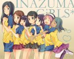  7girls female hitomiko_kira inazuma_eleven kino_aki kudou_fuyuka otonashi_haruna raimon_natsumi uniform urabe_rika wink zaizen_touko 