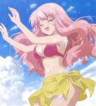  baka_to_test_to_shoukanjuu bikini blush bra breasts cap himeji_mizuki long_hair pink_hair smile solo swimsuit 