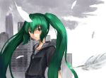  green_eyes green_hair hatsune_miku hoodie long_hair nanashina twintails very_long_hair vocaloid 