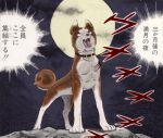  claws collar dog fangs ginga_nagareboshi_gin moon paws riki_(ginga_nagareboshi_gin) scar tail 