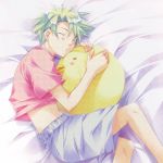  character_request green_hair highres male otometeki_koi_kakumei otometeki_koi_kakumei_love_revo!! shorts sleeping 