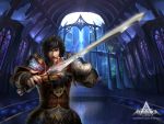  armor atlantica_online black_hair sword swordsman 