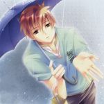  brown_eyes brown_hair character_request male otometeki_koi_kakumei rain short_hair umbrella 