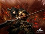  armor atlantica_online black_hair braid long_hair male spear zhao_yun 