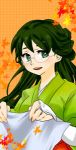  black_hair female glasses green_eyes haru_haro japanese_clothes kimono long_hair solo suikoden suikoden_ii yoshino_yamamoto 