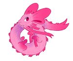  chinese_dragon dragon looking_at_viewer morgan_mudway no_humans original pink pink_eyes ribbon scales 