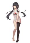  1girl absurdres black_hair black_legwear blush breasts clothes_writing full_body girls_frontline heart heterochromia highres jewelry large_breasts long_hair low_twintails mausratten multicolored_hair red_eyes ring ro635_(girls&#039;_frontline) shirt short_sleeves simple_background single_thighhigh solo standing streaked_hair thigh-highs twintails wedding_band white_background white_hair white_shirt yellow_eyes 