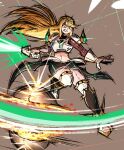  adapted_costume alternate_costume armor ball blonde_hair highres long_hair mythra_(xenoblade) navel soccer soccer_ball soccer_uniform sportswear super_mario_strikers thegreyzen very_long_hair xenoblade_chronicles_(series) xenoblade_chronicles_2 yellow_eyes 