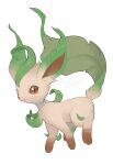  brown_eyes closed_mouth commentary_request full_body kikuyoshi_(tracco) leafeon looking_at_viewer no_humans pokemon pokemon_(creature) simple_background smile solo white_background 