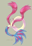 animal_focus commentary_request full_body grey_background highres looking_at_viewer masshu_(shu_123426) milotic no_humans pokemon pokemon_(creature) signature simple_background solo 
