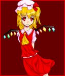  blonde_hair flandre_scarlet flat_chest hat poorly_drawn side_ponytail solo touhou tsunderella wings 