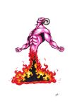  demon fire flame horns persona pink_skin shin_megami_tensei 