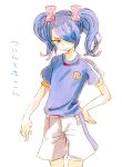  blue_hair inazuma_eleven kazemaru_ichirouta shorts solo trap twintails 