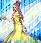  ailove310 choker dress faris_scherwiz female final_fantasy final_fantasy_vi gloves hair_bun long_hair purple_hair solo tiara violet_eyes 