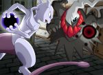  battle darkrai energy_ball mewtwo no_humans pokemoa pokemon pokemon_(creature) 