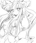 blush coo happy hat highres long_hair monochrome patchouli_knowledge sketch smile solo touhou 