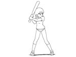  baseball baseball_bat buruma gif gym_uniform sports twin_braids 