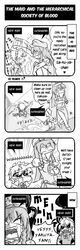  aduman angry awesome_face azzie_(az_man_studios) braid bucket bullying child comic hard_translated hat highres hong_meiling izayoi_sakuya knife knifed long_hair monochrome tears touhou translated twin_braids 