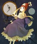  blonde_hair brown_eyes clock female final_fantasy final_fantasy_tactics frills hat long_hair looking_up robe snowberry solo time_mage time_mage_(fft) 