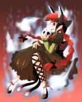  braid cat_ears cat_tail extra_ears hair_ribbon hecktop highres kaenbyou_rin multiple_tails red_eyes red_hair redhead ribbon short_hair solo tail touhou twin_braids twintails 