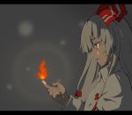  fire fujiwara_no_mokou grey letterboxed profile touhou 