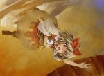  barefoot blonde_hair boat cloud clouds falling hair_ornament holding jeweled_pagoda magic:_the_gathering magic_the_gathering nazrin open_mouth outstretched_arm palanquin_ship parody reaching red_eyes shawl ship short_hair sky slit_pupils sweatdrop toramaru_shou touhou yellow_eyes 