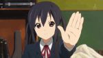  animated_gif black_hair brown_eyes dexterity_exercise fingers gif hands k-on! long_hair lowres nakano_azusa school_uniform screencap solo twintails vulcan_salute 