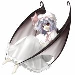  bat_wings hat pale_skin remilia_scarlet shirayuki_mutsumi solo touhou wings 