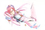  blue_eyes evangelion:_2.0_you_can_(not)_advance glasses highres long_hair makinami_mari_illustrious neon_genesis_evangelion pink_hair plugsuit rebuild_of_evangelion sadamoto_yoshiyuki traditional_media watercolor_(medium) 