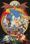  1girl 5boys absurdres copyright_name dark-skinned_female dark_skin dr._eggman facial_hair glasses highres knuckles_the_echidna maddie_wachowski master_emerald movie_poster multiple_boys mustache parody retro_artstyle ryanarchy sonic_(series) sonic_the_hedgehog sonic_the_hedgehog_(classic) sonic_the_hedgehog_2_(film) style_parody tails_(sonic) tom_wachowski tyson_hesse_(style) 