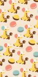  artist_name girafarig macaron pokemon pokemon_(creature) satsumapotato simple_background smile twitter_username 