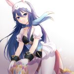  1girl absurdres animal_ears bangs blue_eyes blue_hair choker easter_egg egg fake_animal_ears fake_tail fire_emblem fire_emblem_awakening fire_emblem_heroes gloves hair_between_eyes highres long_hair looking_at_viewer lucina_(fire_emblem) lucina_(spring)_(fire_emblem) official_alternate_costume pantyhose playboy_bunny rabbit_ears rabbit_tail reia_hana smile solo symbol-shaped_pupils symbol_in_eye tail white_gloves white_legwear 