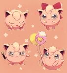  :i :o balloon closed_eyes closed_mouth commentary_request drifloon grey_eyes highres holding holding_balloon holding_microphone jigglypuff microphone no_humans pokemon pokemon_(creature) pout signature smile su_(sajo_su5) u_u 