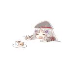  1girl =_= alithea_jane beret cake cake_slice chibi closed_eyes cross dated_commentary food girls_frontline hat head_on_table hime_cut hk416_(girls&#039;_frontline) iron_cross long_hair open_mouth outstretched_arms plate reaching silver_hair simple_background solo teardrop_tattoo upper_body white_background 