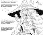  ... 1girl absurdres bb_(baalbuddy) cellphone cloak elden_ring english_text extra_arms fur_coat greyscale hat highres holding holding_phone long_hair monochrome one_eye_closed phone ranni_the_witch smartphone solo speech_bubble witch_hat 