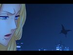  beauty_mark bleach blonde_hair blue_eyes butterfly game_cg letterboxed long_hair maten matsumoto_rangiku mole solo 