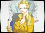  blonde_hair character_request death_note game_cg glasses kalifa maten solo television violet_eyes 