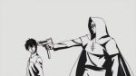  arakawa_under_the_bridge gun ichinomiya_kou monochrome sister_(arakawa) weapon 