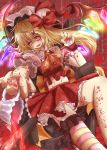  absurdres blonde_hair cup flandre_scarlet haru_ion hat highres long_hair ponytail red_eyes side_ponytail solo teacup touhou wings 