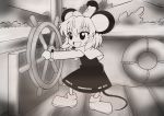 animal_ears boat disney greyscale hat macaroni_and_cheese mickey_mouse monochrome mouse_ears mouse_tail nazrin oldschool parody sepia steamboat_willie steering_wheel tail touhou 