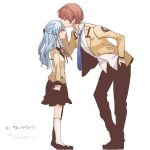  1girl angel_beats! couple forehead_kiss height_difference kiss otonashi otonashi_(angel_beats!) school_uniform takumi_(pixiv415088) takumi_(scya) tachibana_kanade 