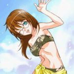  bikini cap days_of_memories fio_germi glasses metal_slug midriff snk strapless swimsuit 