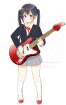  blazer guitar instrument k-on! nakano_azusa school_uniform shoes solo twintails uwabaki yoshioka_mitsuko 