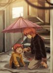  bananana kagura kagura_(gintama) kamui nuri nuriko-kun oriental_umbrella parasol red_hair redhead siblings umbrella 