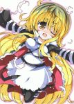  brown_eyes cape dress hijiri_byakuren long_hair marker_(medium) milkpanda solo touhou traditional_media wink yellow_eyes 